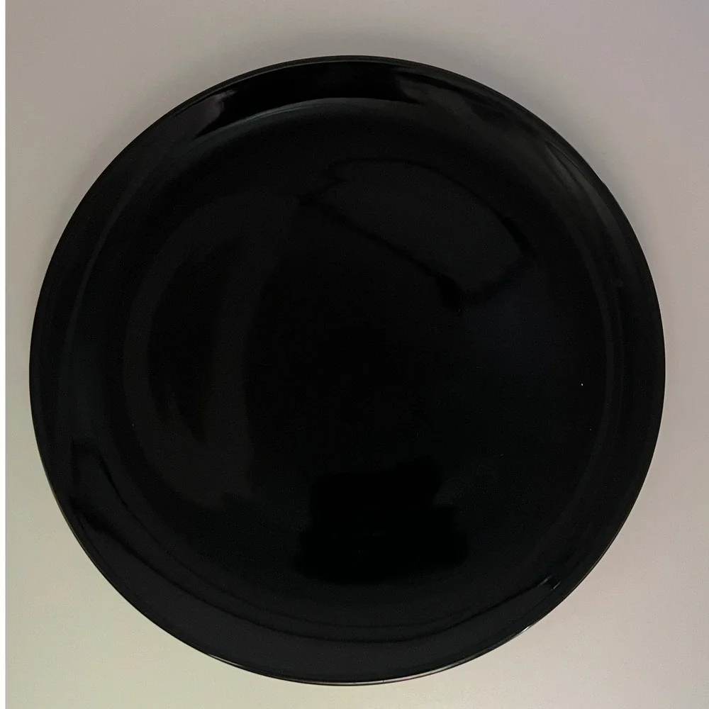 IKEA Dinner Plates Set of 6 Black Very Good 10.25 Inch Glossy Modern Dining